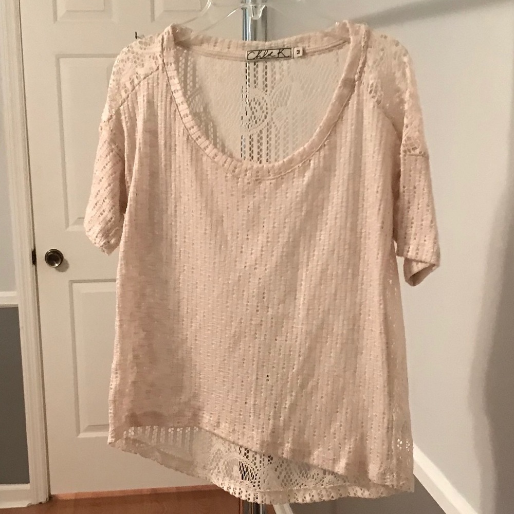 Cream Lace Top